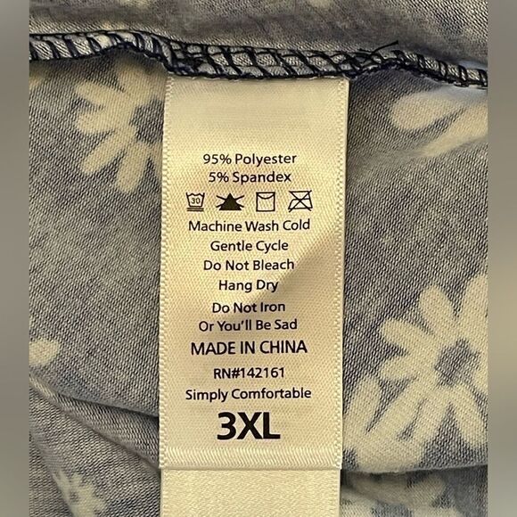 LuLaRoe 3XL Olivia High-Low Skirt • Blue Background • Daisies • Maxi • BNWT - Picture 14 of 15